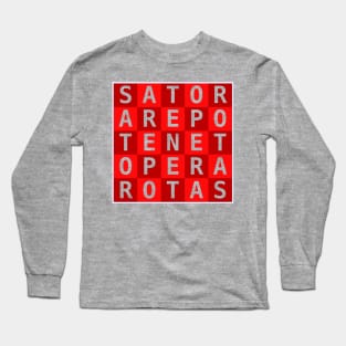 Red Checkered Sator Square Long Sleeve T-Shirt